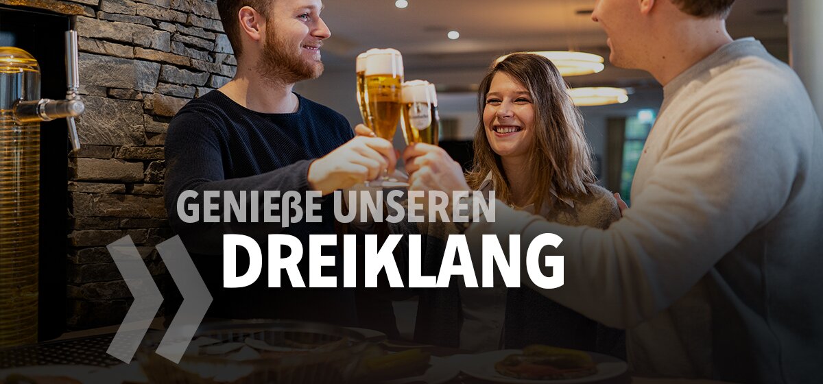 Genieße unseren Dreiklang | © © 2023 Krombacher Brauerei